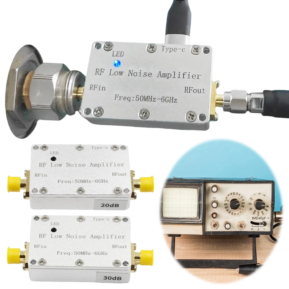 50Mhz-6Ghz LNA High Flatness Receiver Amplifier 20dB 30dB Gain High Flatness Amplifier RF Amplifier for Drone Image Transmission