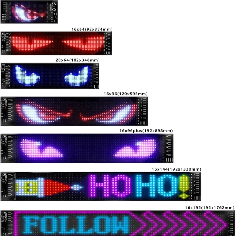 Intelligentes LED-Pixel-Display, flexibel, DIY-Text, Animation, Devils Eye, Auto, LED-Matrix, Pixel-Panel, USB, 5 V, Auto-Shop-Display, Unnu Barra LED