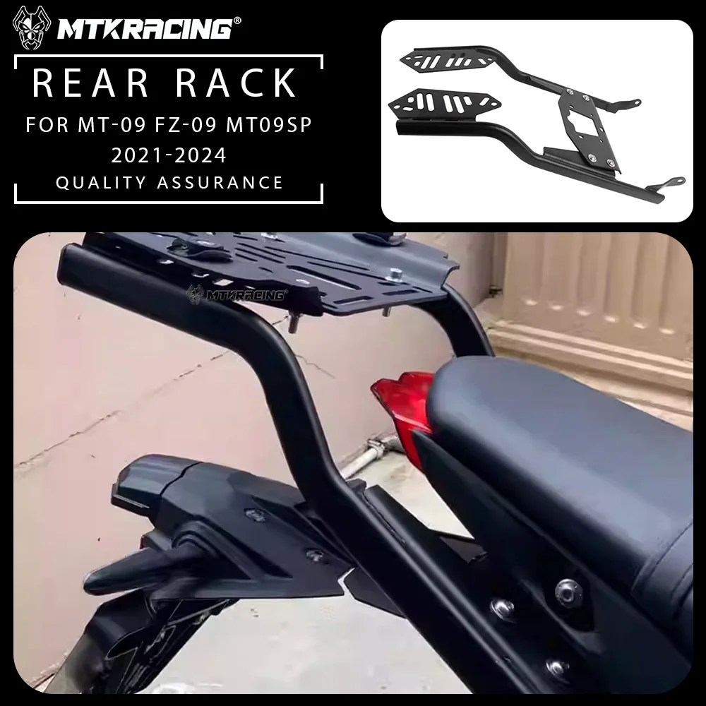

For YAMAHA MT-09 FZ-09 MT09SP 2021-2024 Motorcycle Rear Luggage Cargo Rack Carrier Mount Backrest Shelf Holder Fit
