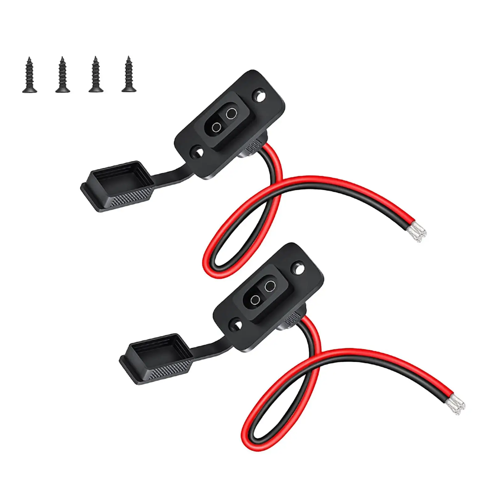 2x SAE Socket Flush-mountable Harness Accessories Solar Panel Extension Cord