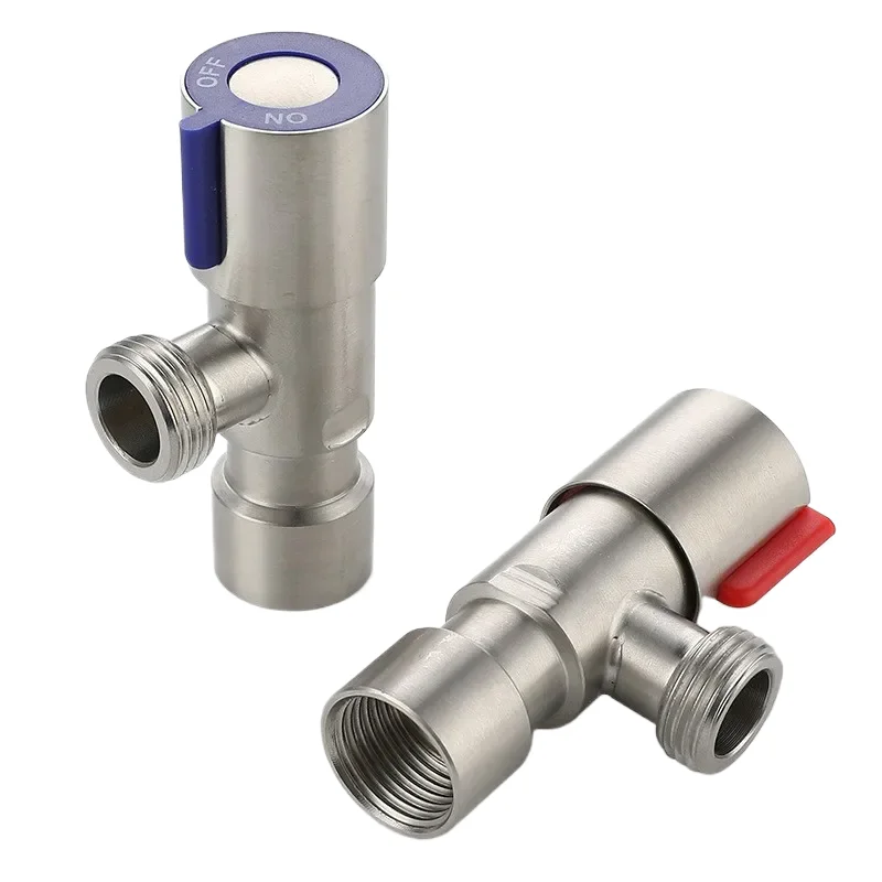 

304 Stainless Steel G1/2" Female to 1/2" Male Angle Valve Water Stop Triangle Valve for Bathroom Kitchen Toilet Sink