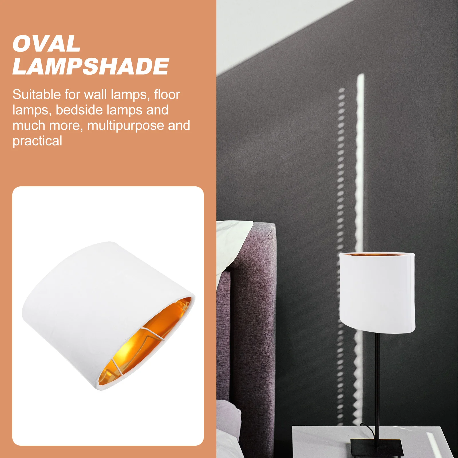 1 قطعة عاكس الضوء القماش البيضاوي تصميم بسيط لمصابيح طاولة الأرضية بناء قوي سهل التجميع ملحقات الإضاءة المنزلية الحديثة #5