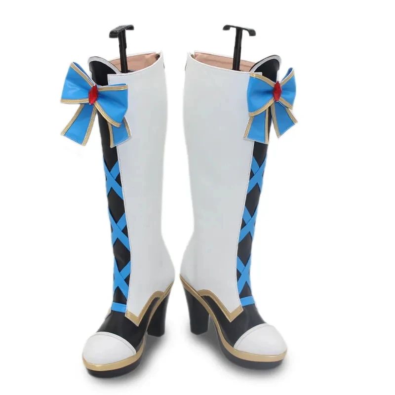 

ABC123Umamusume Pretty Derby Cinderella Gray Oguri Cap Cosplay Shoes Customized White Boots Knee-high Men Women Hallow5,j'8.k/4\