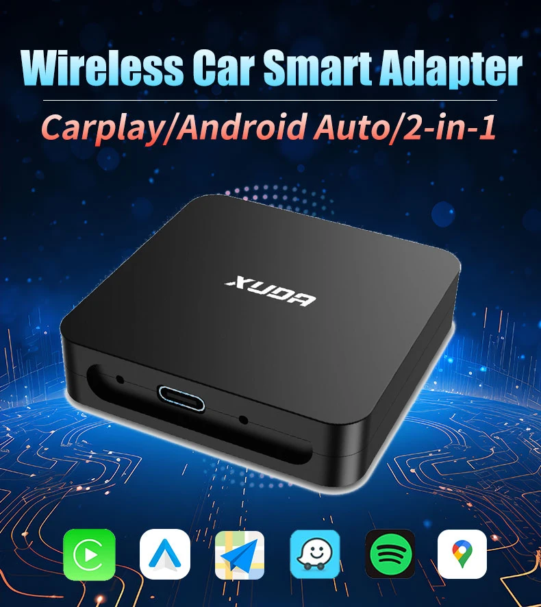 

2 in 1 Wired to Wireless CarPlay Android Auto Adapter for OEM Car Stereo USB Type C Plug and Use For 98% Cars For IOS Android