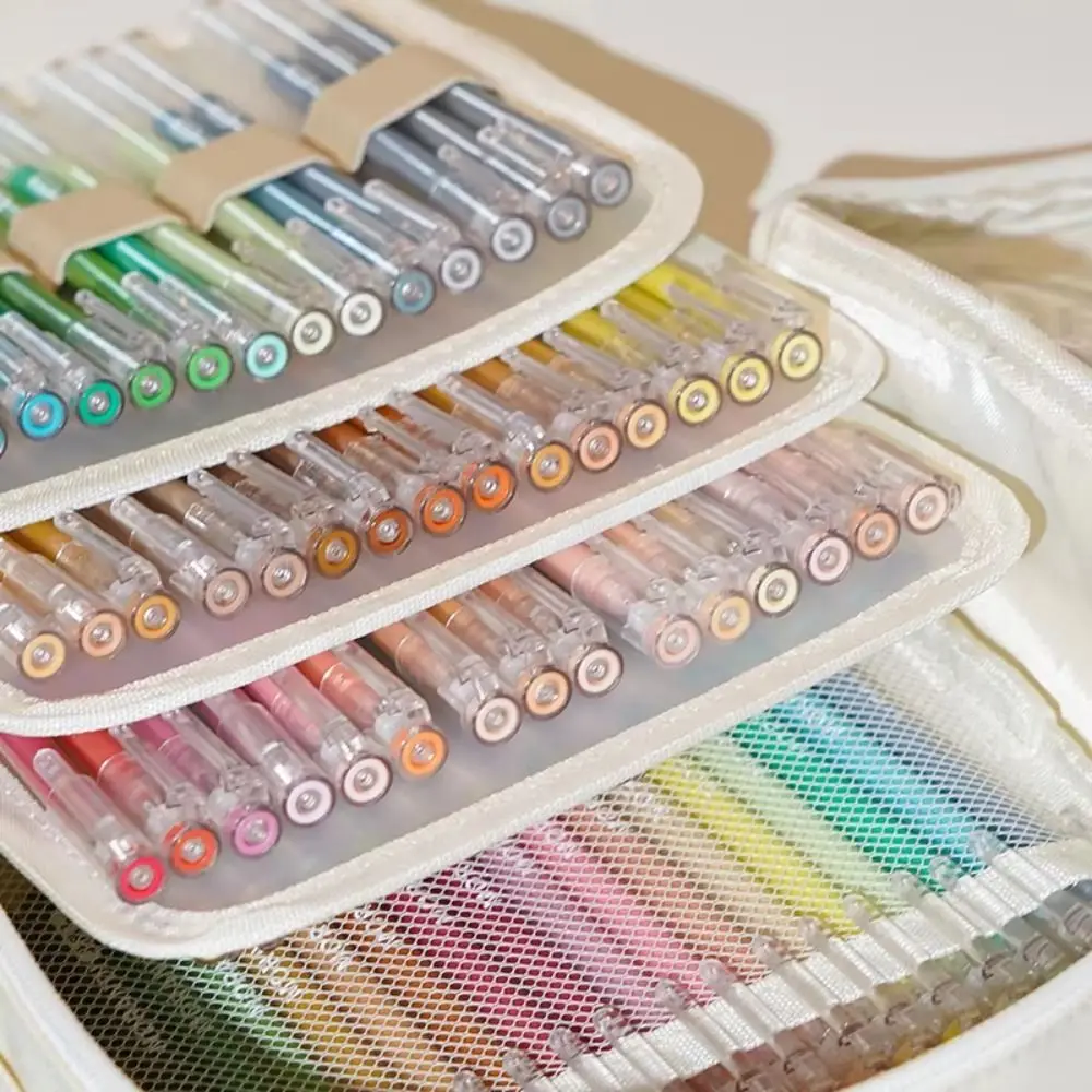 

Large Capacity Gel Pen Storage Bag for 36/108Pcs Gel Pens Transparent Portable Pencil Case Lightweight Waterproof