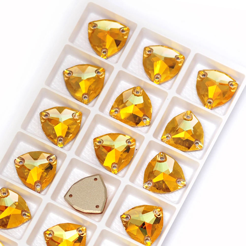 PUBRILEX K9 Glass Trilliant Flatback Rhinestones Sew-On Stones DIY Sewing Crafts Decorations Crystals for Clothing Dress Garment