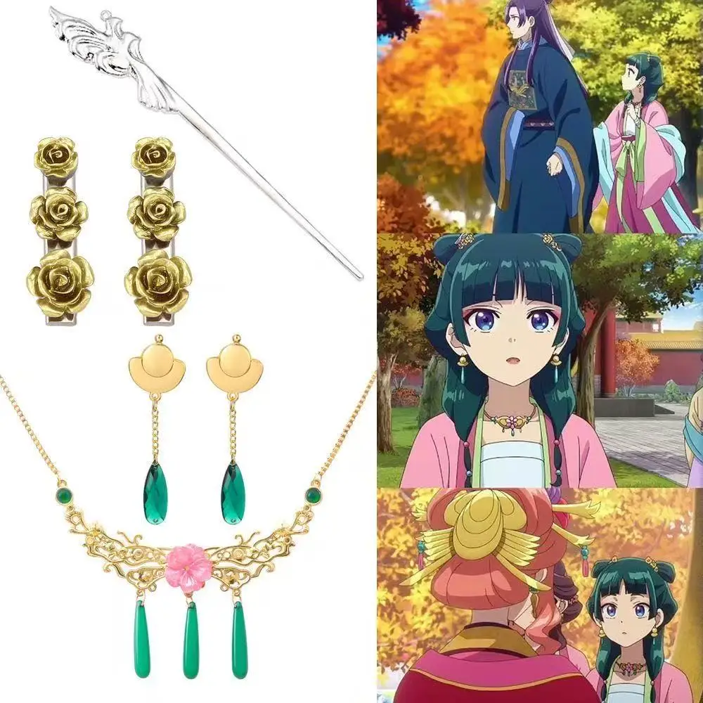 Anime The Apothecary Diaries Maomao Hairpins Cosplay Accessories Props Headwear Women Girls Halloween Role Play Props