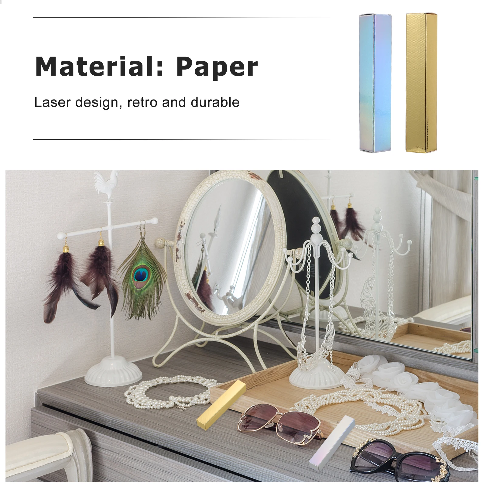 100 Stück Verpackungsbox für Lippenstift, klein, leicht, für Reisen, Glanzboxen, Verpackung, staubdicht, elegantes Geschenk