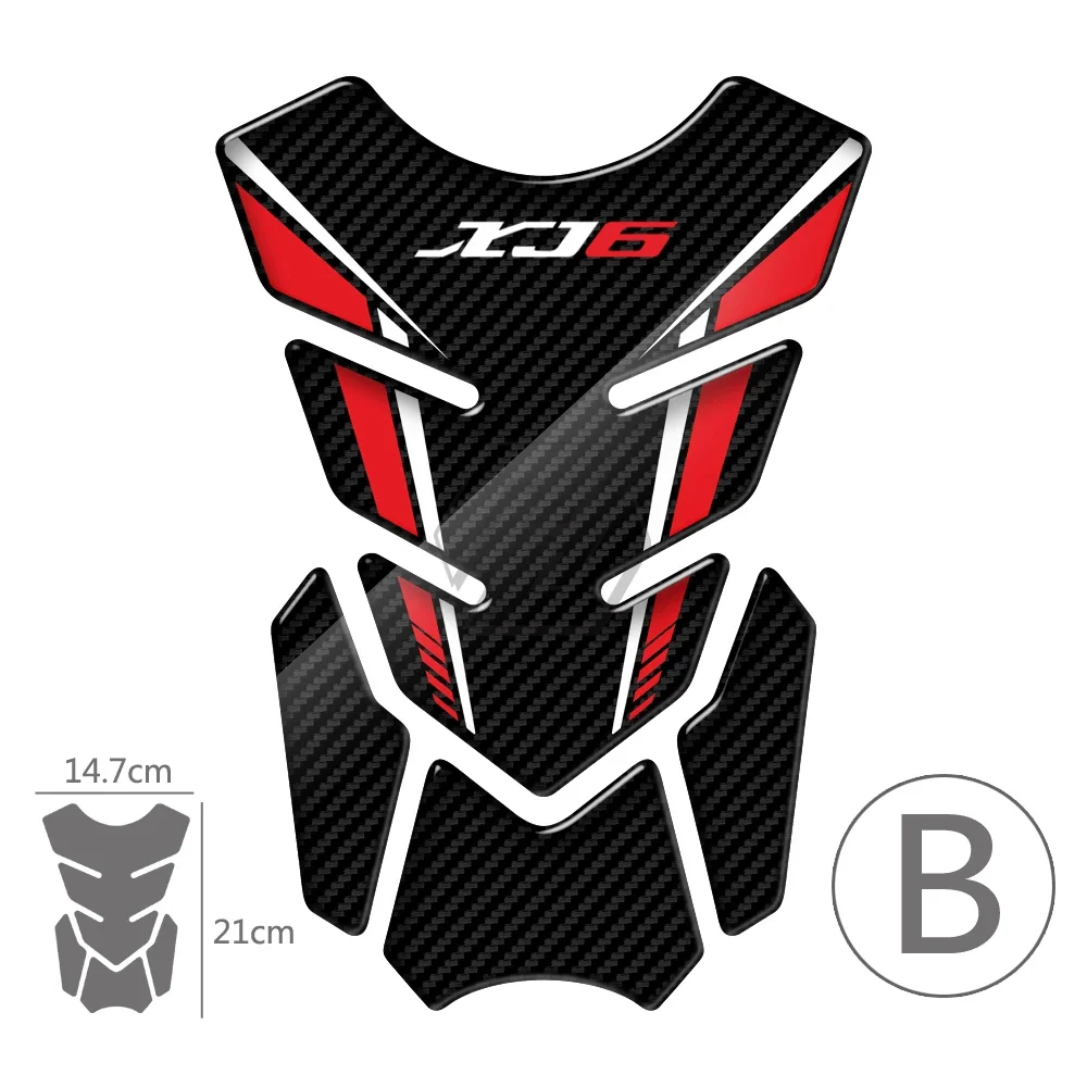 Voor Yamaha XJ6 SP ABS het hele jaar door 3D Carbon-look motorfiets tankpad beschermer sticker