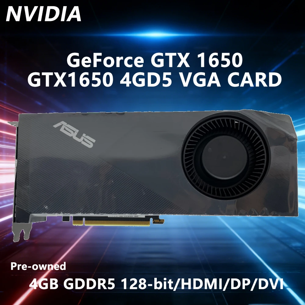 Placa de Vídeo ASUS NVIDIA GTX 1650 4GB GPU GTX1650 4GD5 GDDR5 128-bit PCI-E 3.0 HDMI DP DVI para Desktop PC