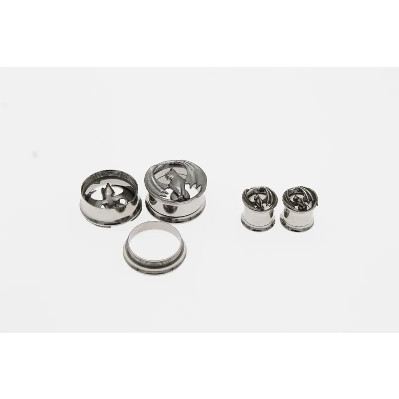 1 pair cat Ear Plug And Tunnel  Ear Expander Stercher Ear Gauges  Flare Flesh Expander Body Piercing Jewelry