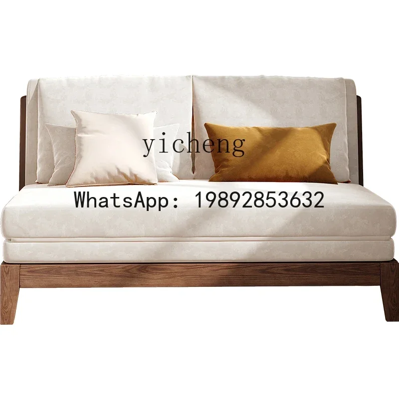 solid wood elephant ears foldable sofa bed dual-purpose double single multi-functional solid wood bed