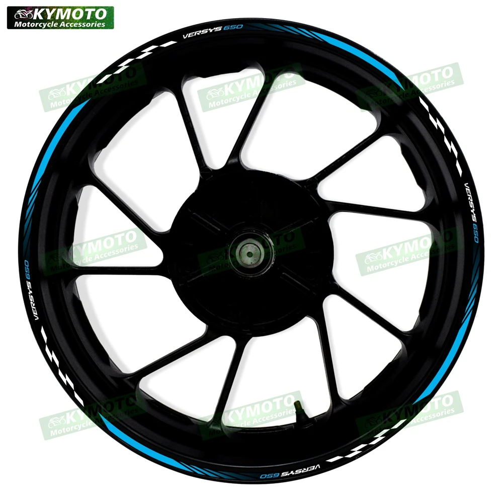 For VERSYS650 VERSYS 650 motorcycle accessories 17 inch front and rear wheel decals hub reflective fairing rim stripe stickers
