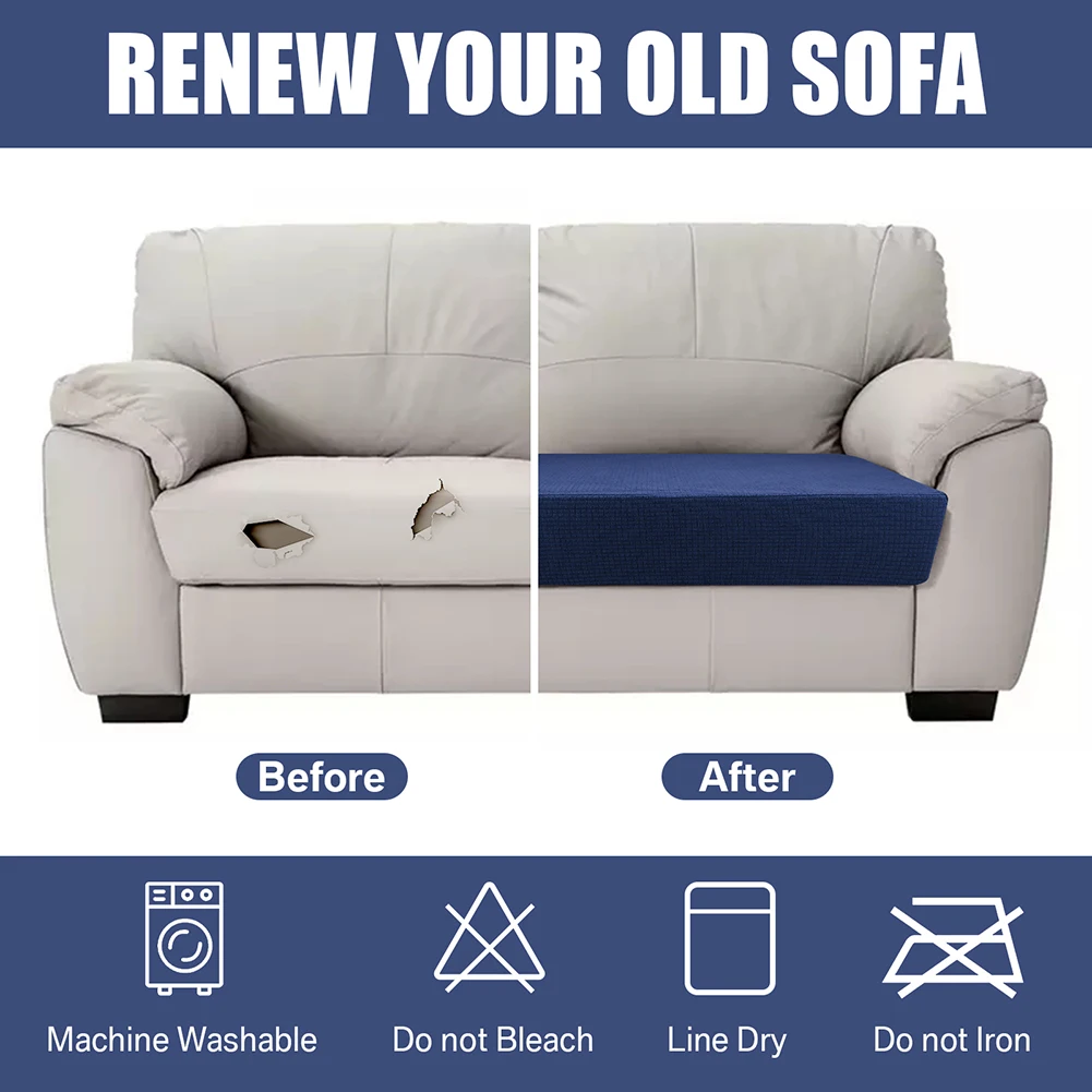 1pc Jacquard Sofa Seat Cushion Cover Chair Cover Stretch Washable Removable Slipcover 1/2/3/4 Seat Polar Fleece Sofa Protector