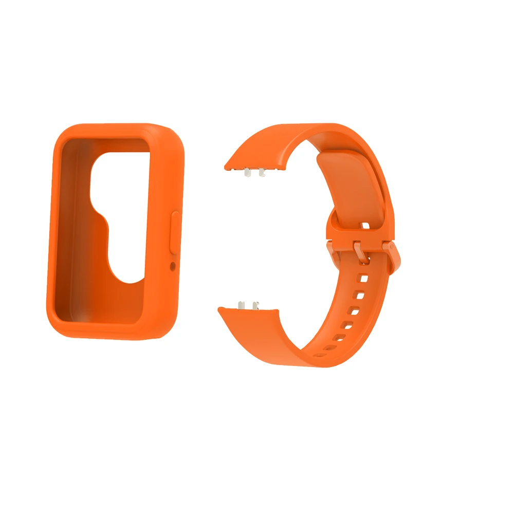 ชุดสายนาฬิกาข้อมือซิลิโคนสำหรับ Samsung Galaxy Fit3สายรัดข้อมือปรับได้สายรัดข้อมือสมาร์ทวอทช์ป้องกันรอยขีดข่วนตก