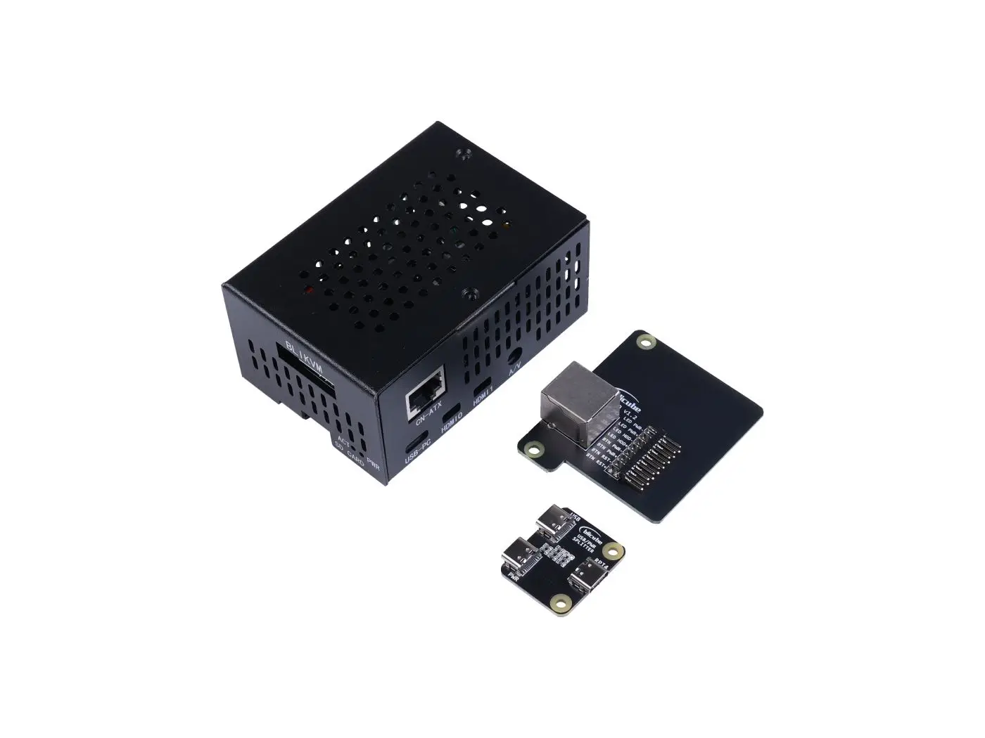 

BliKVM HAT Black — плата расширения Raspberry Pi 4, пульт дистанционного управления KVM-over-IP, управление ATX, источник питания PoE и USB (Raspberry P)