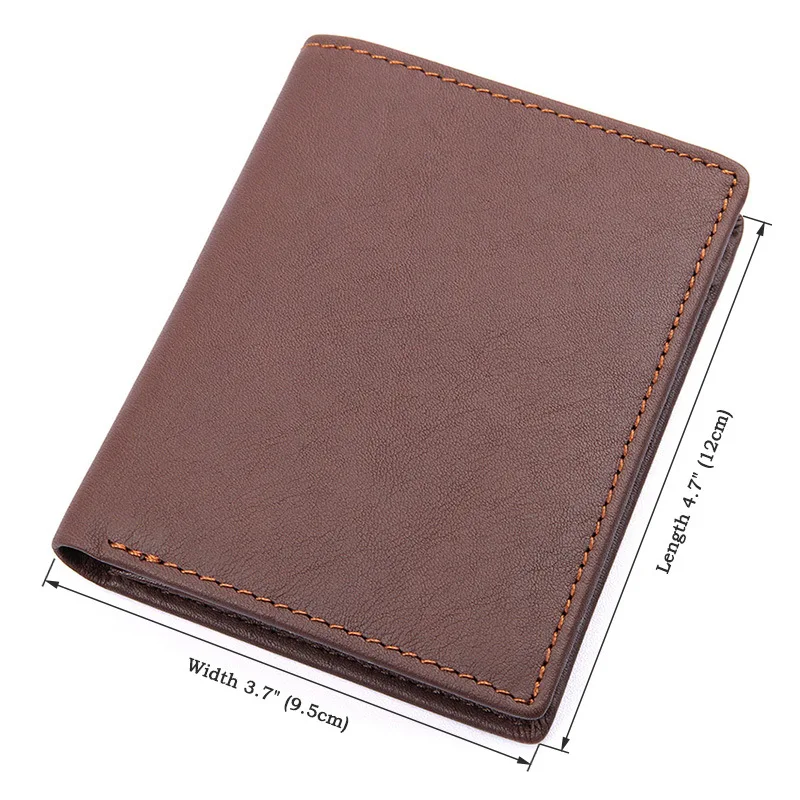 Short Leather Wallet Retro First Layer Leather Wallet Vertical Coin Purse Fashion Casual Versatile Graduation Gift