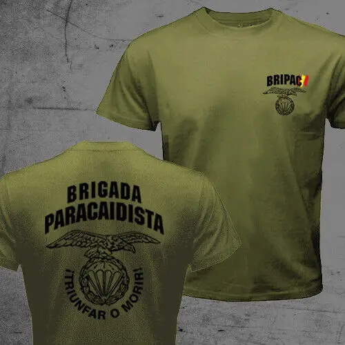 Spain Paratroopers Brigade BRIPAC Brigada Paracaidista Airborne T-shirt Short Sleeve Casual Cotton O-Neck Men Shirt