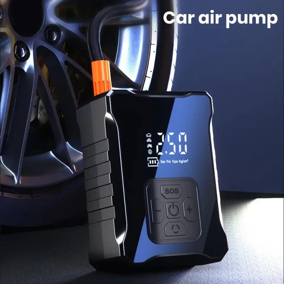 

Мини-автомобильный воздушный надувной насос с ЖК-дисплеем, беспроводной/проводной электрический насос для накачивания шин, автомобильный мотоциклетный насос для шин для автошин