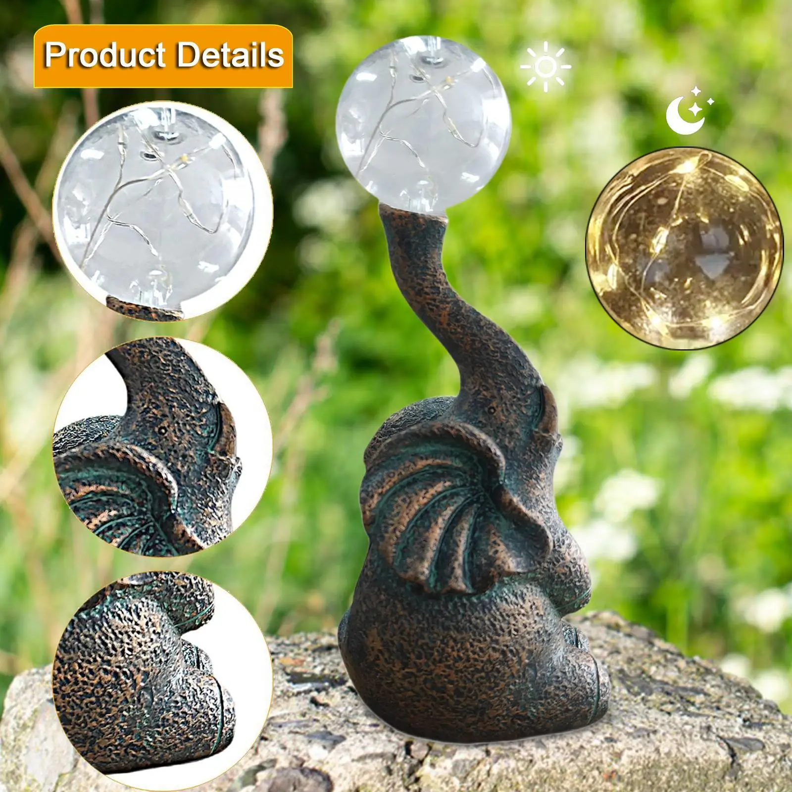 تمثال الحديقة مع نحت زخرفة ضوء الشمس لحديقة الفناء #5