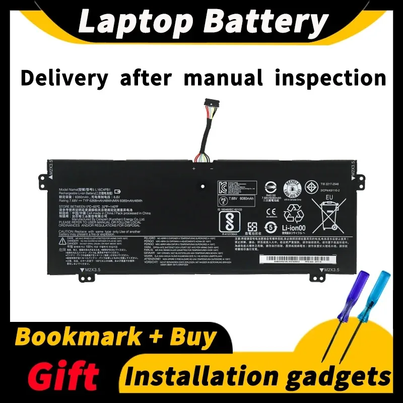 

Аккумулятор для ноутбука Lenovo YOGA 720-13IKB/13IKBR 730-13IKB/13IWL L16L4PB1 L16C4PB1 7,68 в 48 Вт-ч