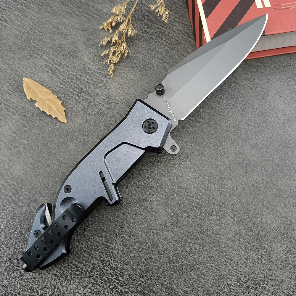 Tactical Pocket Folding Knife 5Cr13Mov Blade Aluminum Handle Outdoor Knife Survival Self-Defense Rescue Tool