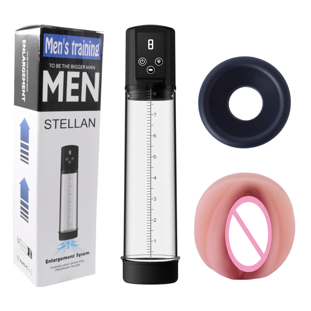 Bomba eléctrica para pene, bomba extensora para agrandar la erección, 9 niveles de succión, extensor de pene para masturbarse, juguete sexual para hombres adultos