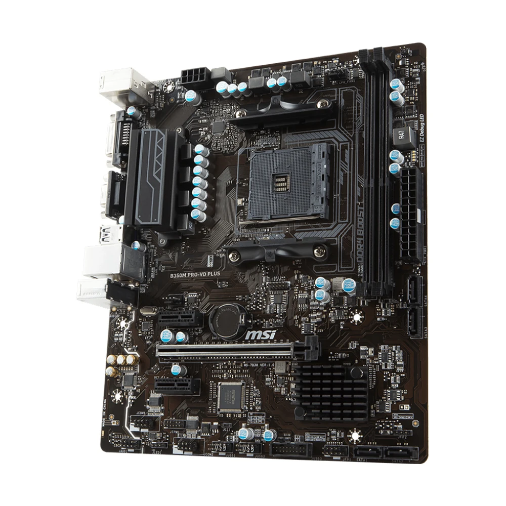 Imagem -03 - Plus Motherboard Soquete Am4 Amd B350 1ª e 2ª Geração Dual Channel Ddr4 Pcie 3.0 Suporta Amd Ryzen Msi-b350m