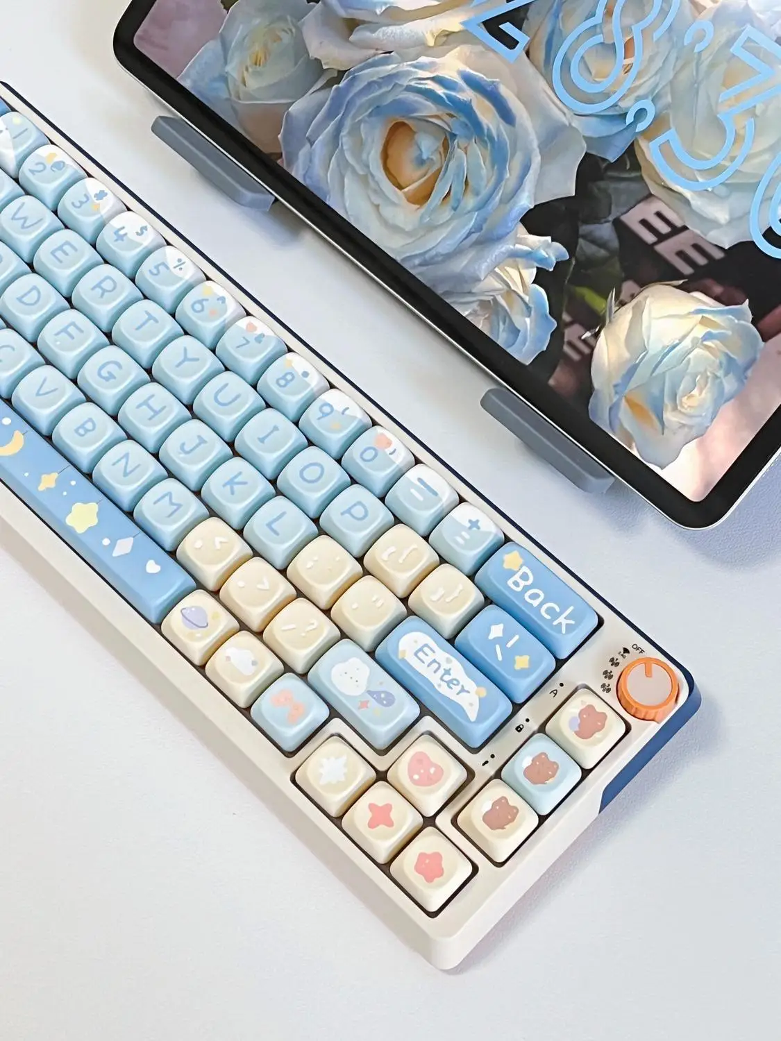 140 Keys Cute Bear MOA Keycaps for Gaming Mechanical Keyboard Mx Switches PBT Five-sided Sublimation Key Caps