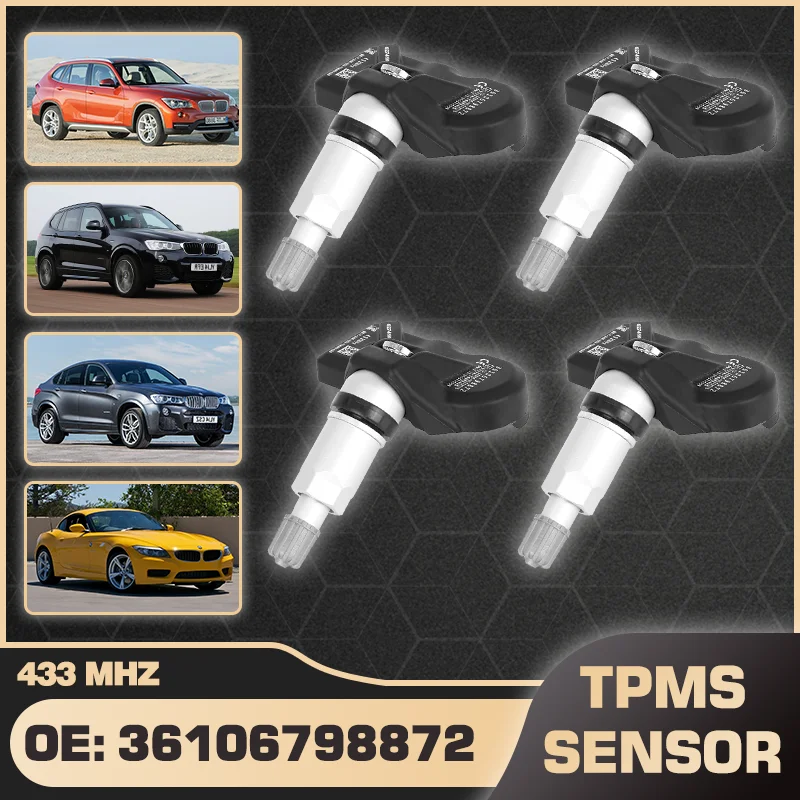 

1/4PCS Car Tire Pressure Sensor 36106798872 433 MHz For BMW X1 E84 BMW X3 F25 BMW X4 F26 BMW Z4 E89 2014 2015 2016 36106874830