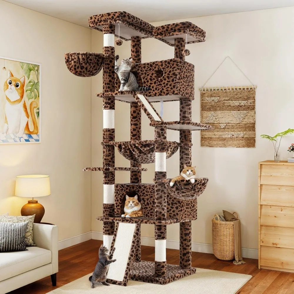 

Very Cat Tree Tower For Indoor Cats,81'' Multi-Level Cat Furniture Activity Center,Stand House Condo Cave,Sisal Scratching