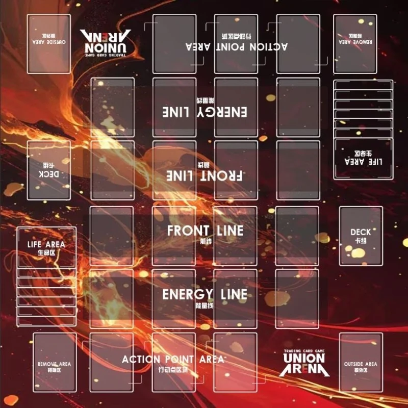 Tappetino da gioco Union Arena Tappetino da gioco in gomma per torneo a 2 giocatori Tappetino da battaglia da gioco antiscivolo personalizzato di grandi dimensioni per giochi di carte Anime TCG