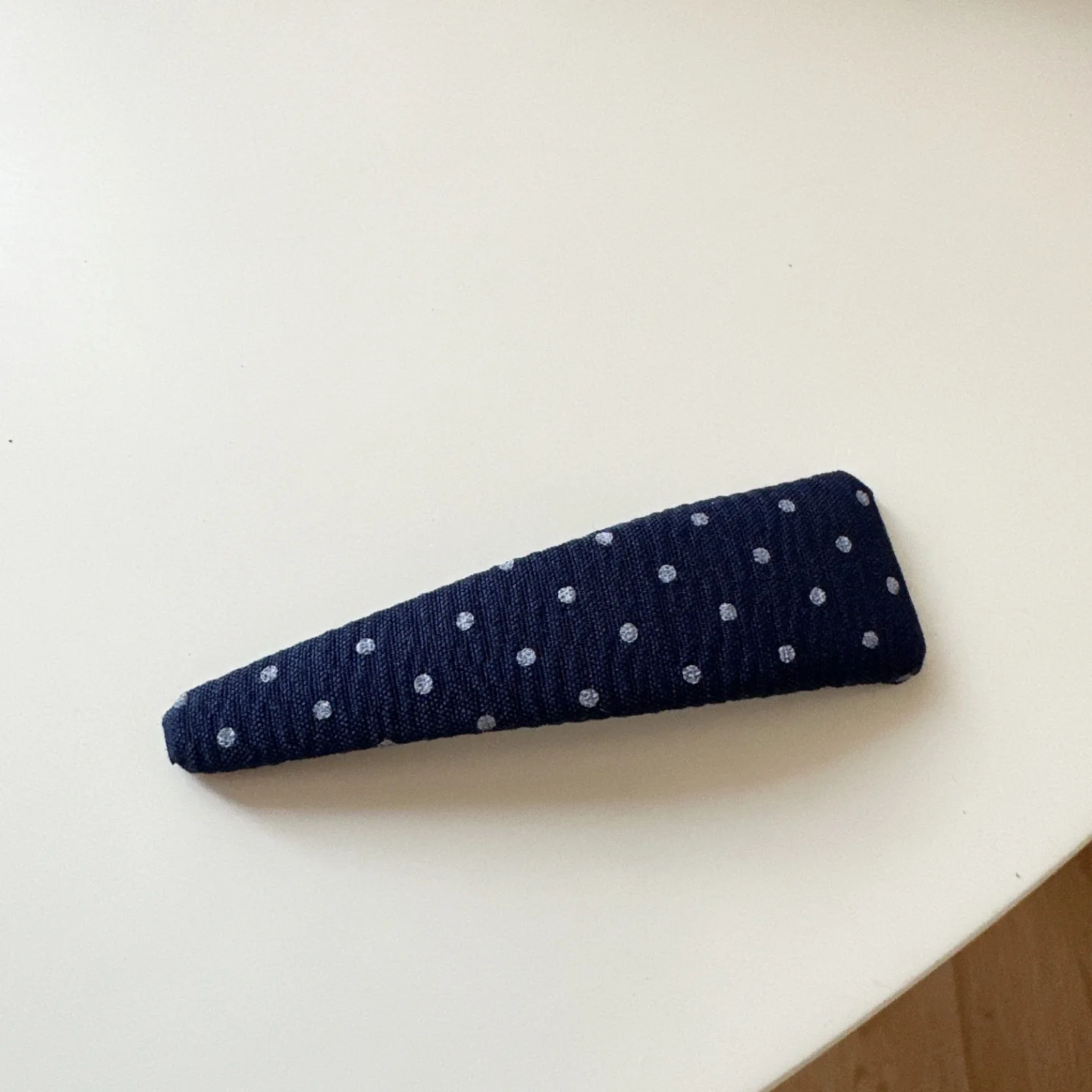 Vintage koreanische Haarspange, marineblau, gepunktet, Stoff-Haarnadel, handgefertigt, keine Schäden, Haar-Accessoires für Frauen, Haarspangen für Mädchen – Detail 11