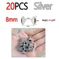 8mm 20pcs Silver