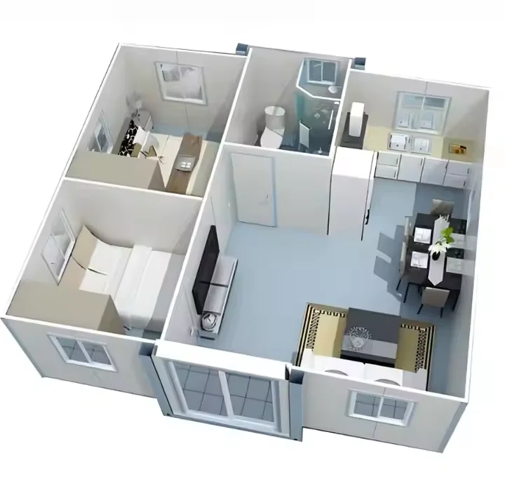 Factory Custom Cheap Double Wing Expansion Container House Tiny Prefabricated Steel Stack Foldable Homes Villa Hotel Application