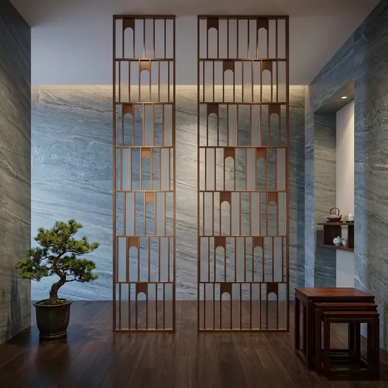 Modern Stainless Steel Metal Wall Partition Customizable by Factory with Cut Process for Villas Hotel Restaurants