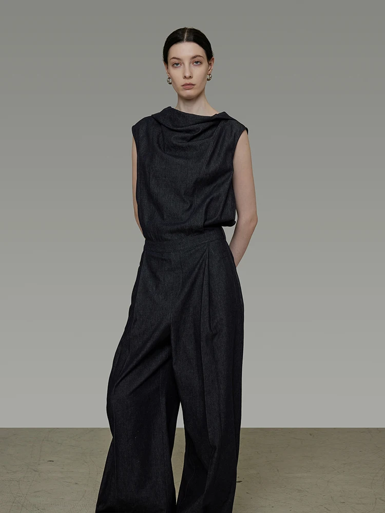 

Loose Drapey Summer Onesie Women's Comfortable Svel Wide Leg Pants High Waist Cotton Casual Faion Online Exclusive