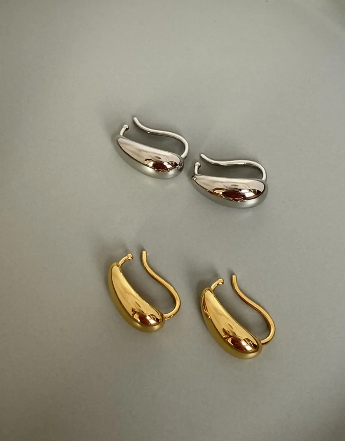 Titanium Geo Statement Clip Earrings Women Stainless Steel Jewelry Punk Party Runway rare Boucle  Korean Japan Hiphop Top Fancy