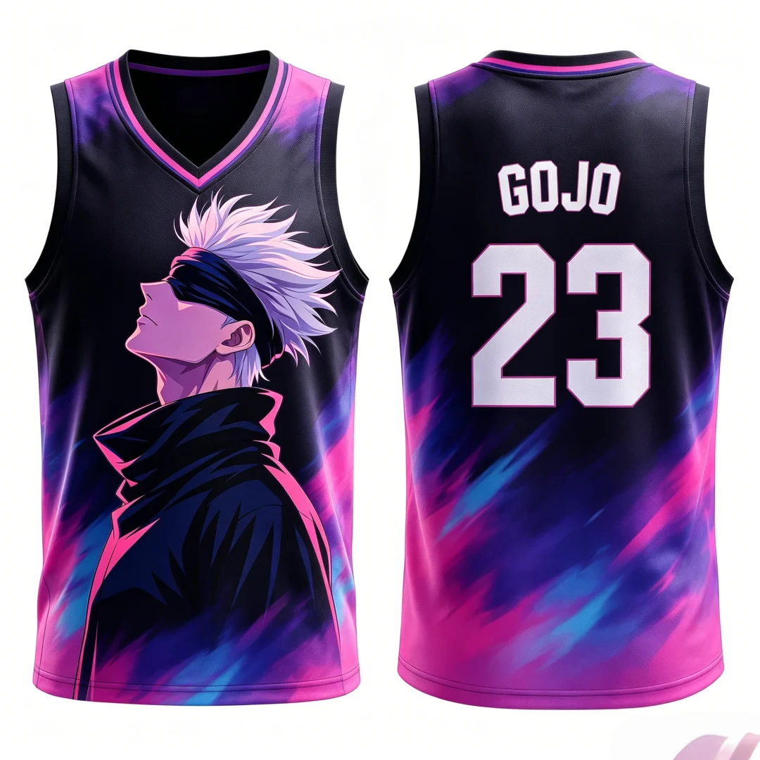 Camiseta Deportiva sin Mangas con Estampado 3D de Jujutsu Kaisen Satoru Gojo No.23, Transpirable, Estilo Anime, Unisex