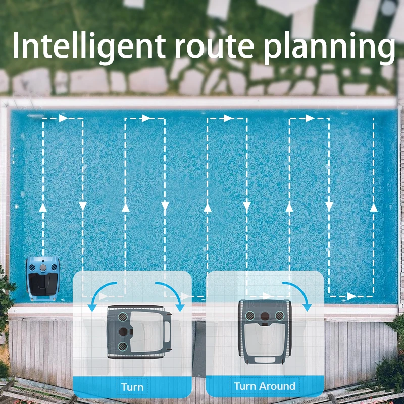 Intelligent Wall Climbing Pool Cleaner Easy Use All In One Automatic Swimming Pool Robotic Vacuum Cleaner