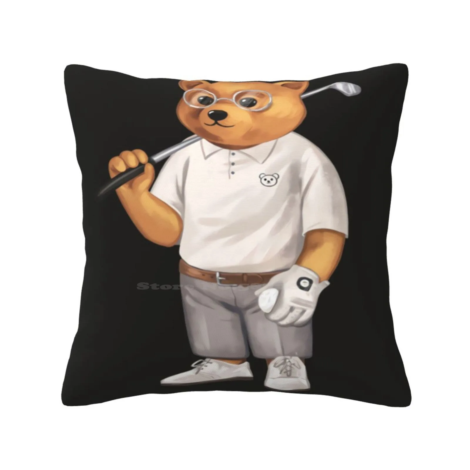 Stick Golff Home Sofa Car Cushion Cover Pillowcase Teddy Bear Baron Bear Skateboard Bear Basketball Cool Bear Usa Rich Bear