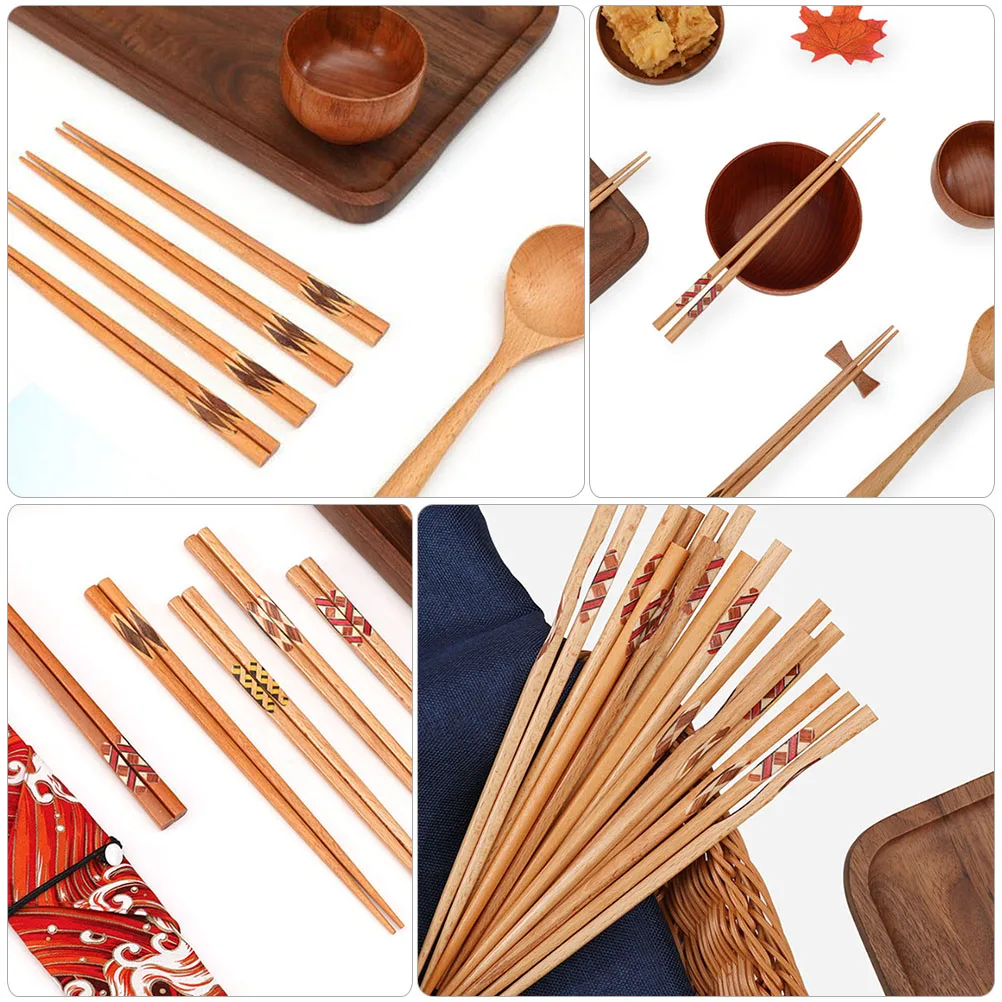 

Japanese Style Wooden Chopsticks Set Home-Use Reusable Sushi Chopsticks Portable Environmentally Friendly Lightweight