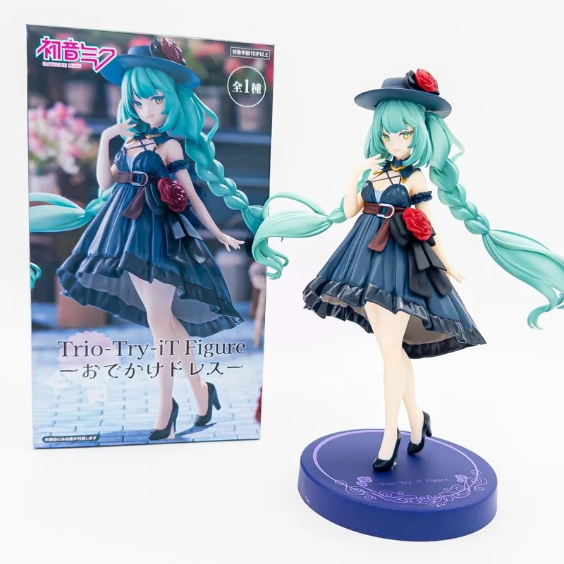 Hatsune Miku Action Figure Uitje Jurk Furyu Originele Trio-Try-It Pvc Figuren Model Anime Model Collectie aangepaste Speelgoed