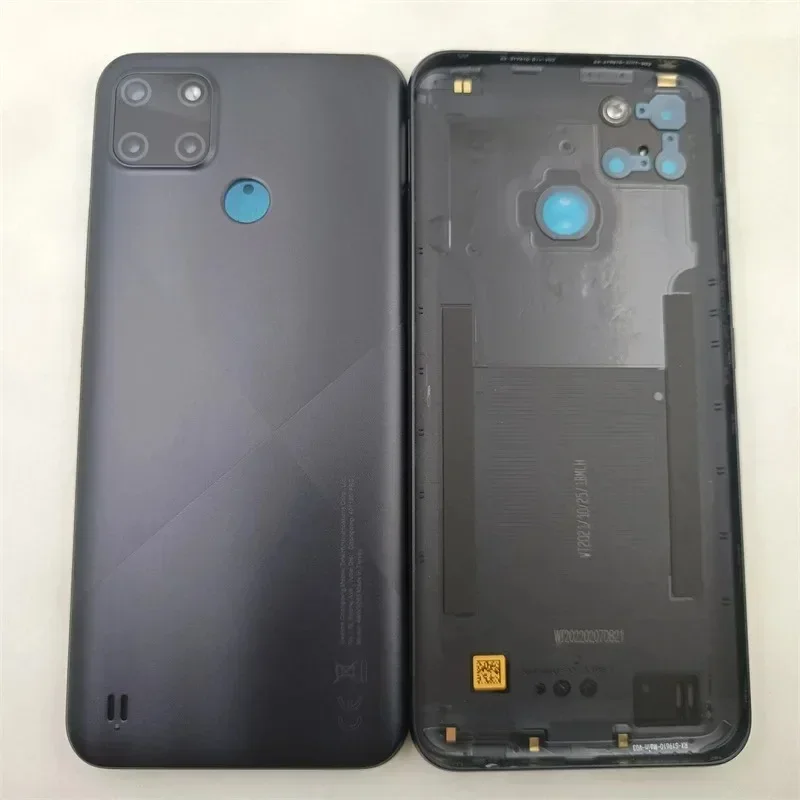 Battery Cover Back Panel Rear Housing Door Case with Power Volume Button+Camera Lens Replace for Realme C25Y C21Y