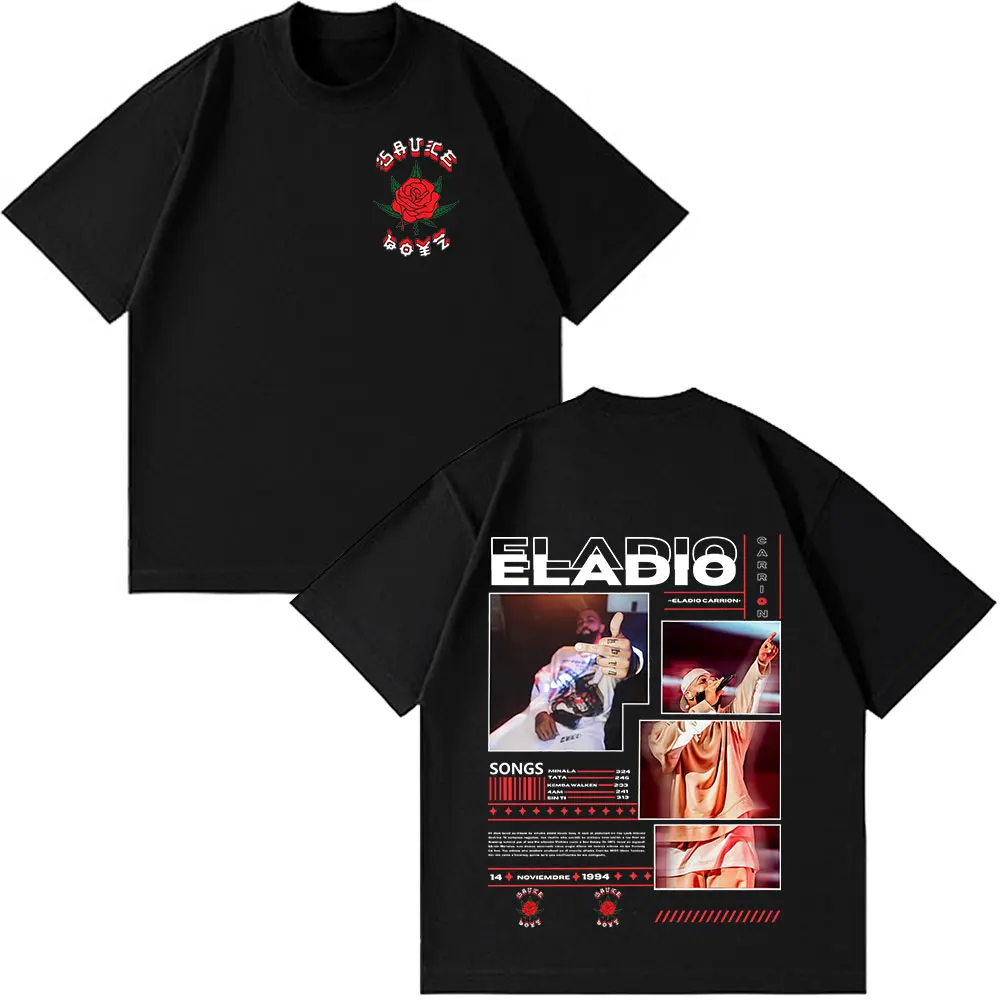 

Rapper Eladio Carrion Sauce Boyz T Shirt Fashion Hip Hop Short Sleeve T Shirts Men Women 100% Cotton comfort Oversized T-shirts