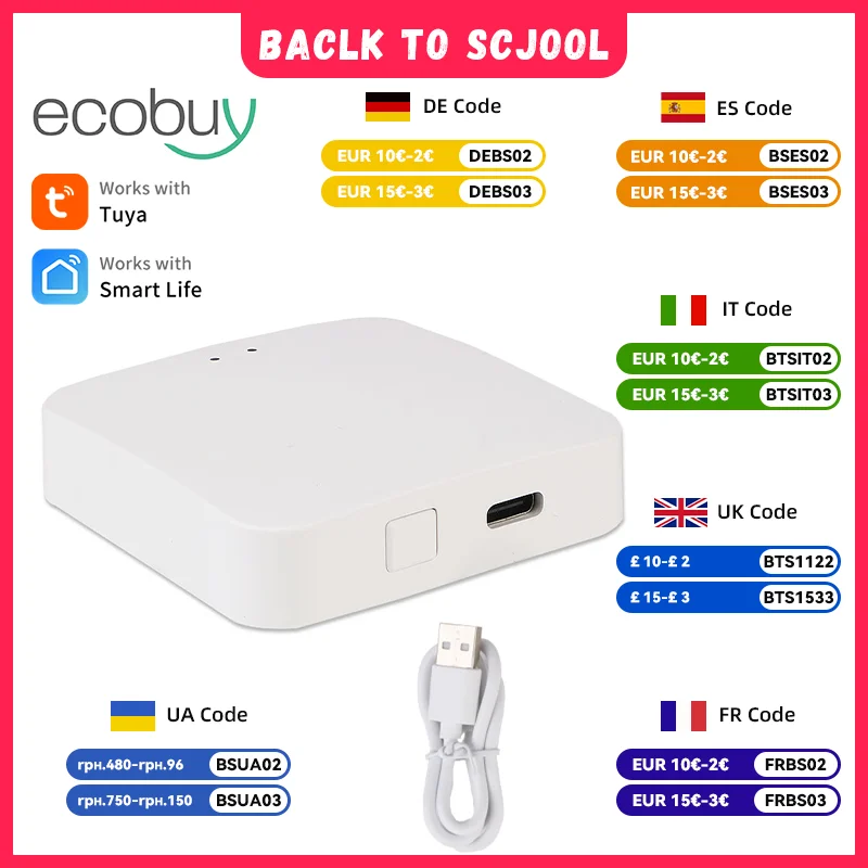 

Tuya ZigBee Multi-mode Gateway Hub WiFi Bridge Bluetooth Mesh Smart Life Remote Control Works With Alexa Google Home Alice