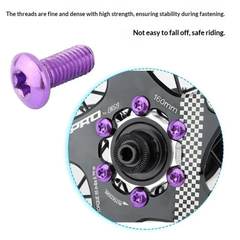 New 12Pcs Bicycle Disc Brake Rotor T25 Red/Blue/Green/Purple/Gold/Plating Screws Steel Alloy For Road Bike 6-Bolt Plate