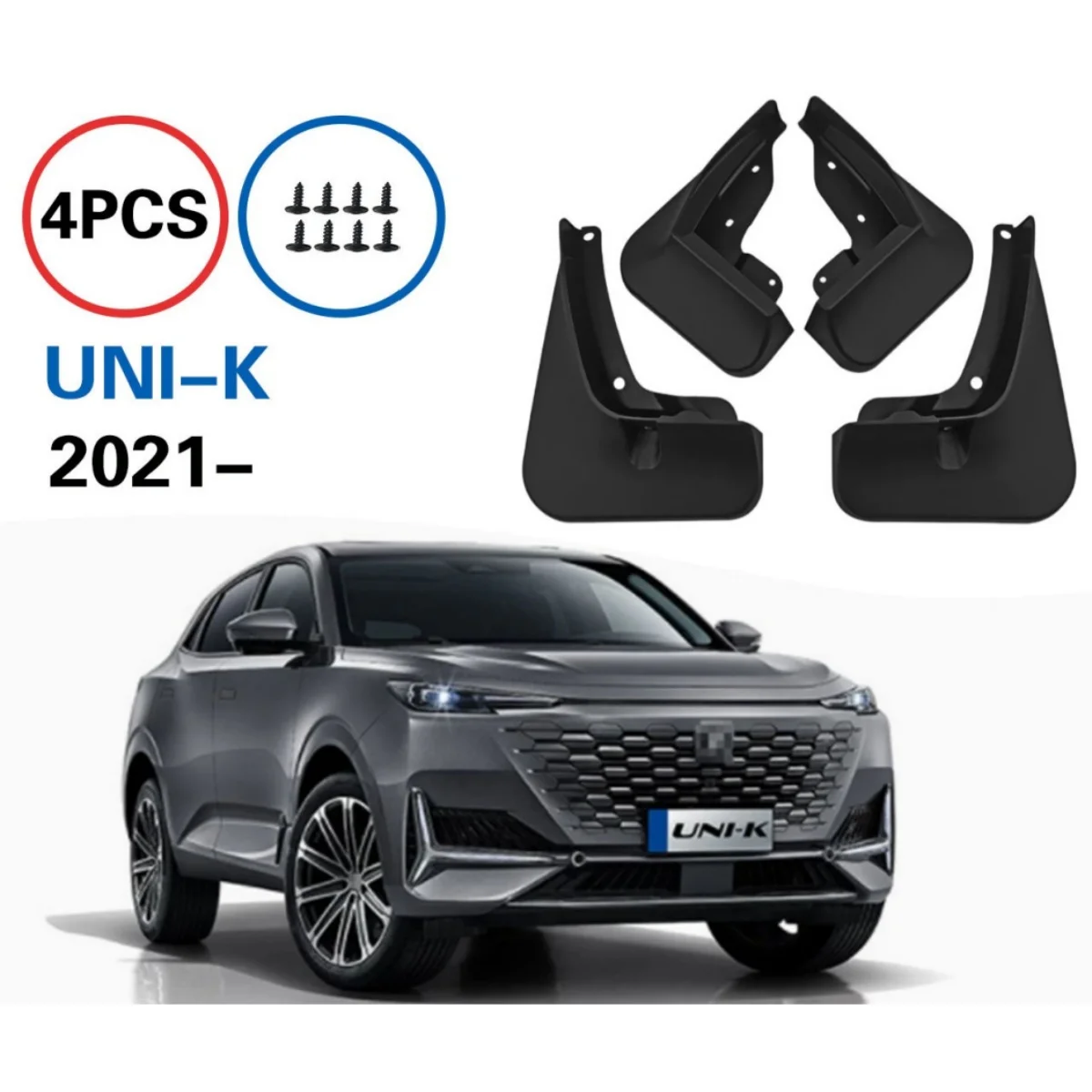 

For Changan UNI-K UNIK 2021-2024 Car Mudguards PP Fender Cover Flares Splash Guard Cover Mud Flaps Exterior Accessories