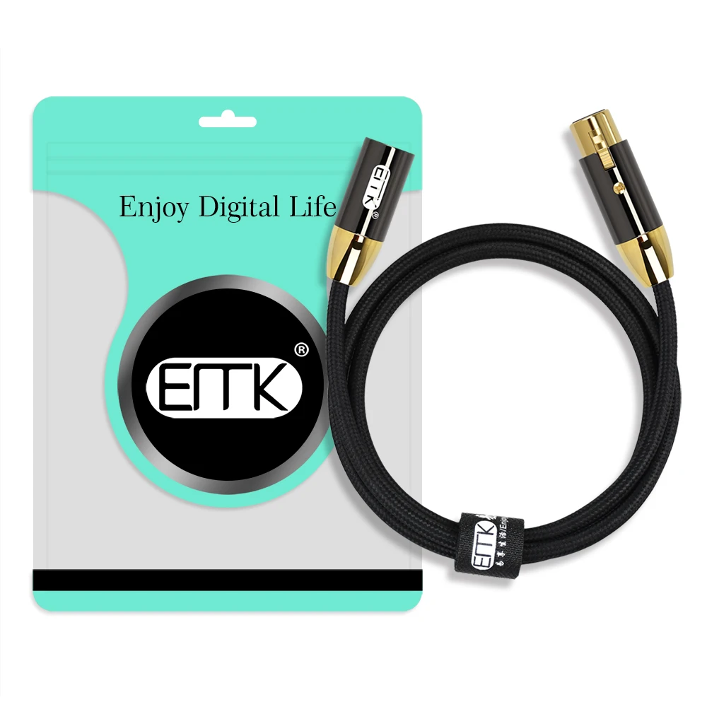 EMK XLR Cable 3 Pin Balanced Cable Microphone Lead XLR Male to Female Extension Mic Cord For Mixer, Speaker, Studio Recorder