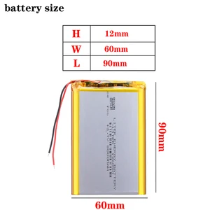 3.7 V, 8000mAh 126090 baterai lithium ion / Li-ion polimer untuk tablet pc, GPS, BANK DAYA 10 baterai 126090 penjualan terbaik - №